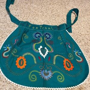 Vintage Hand Embroidered Portugal Apron